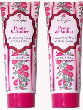 Amber Glow Hand and Body Lotions - Peony & Amber Moisturizing (Set of 2)